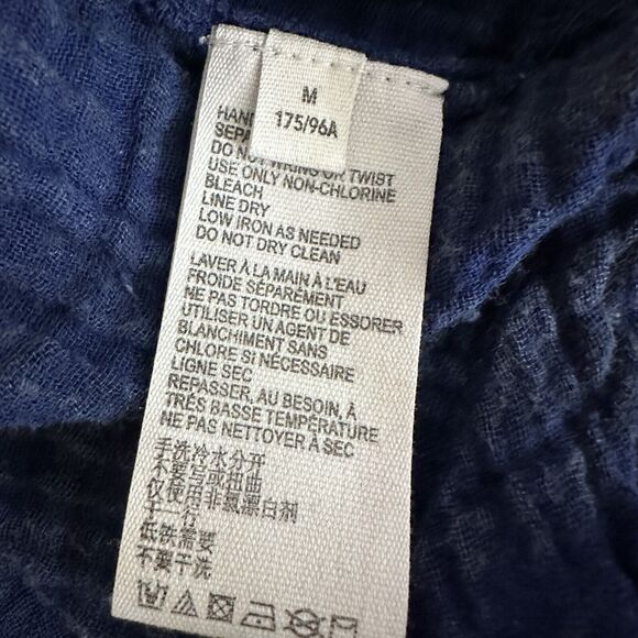 Free People Mystery Land Mini Dress Tunic Women’s MEDIUM Blue Fringe Hem Flowy - Picture 7 of 8